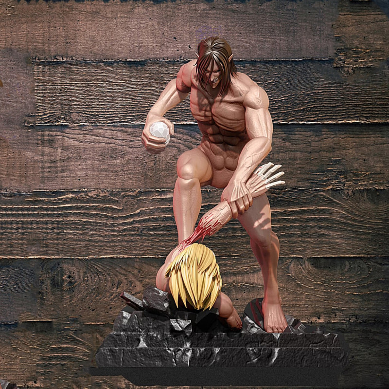 Attack Titan VS Jaw titan 3D print model 3D Baskı Modeli .c4d .max .obj .3ds .fbx .stl .blend 