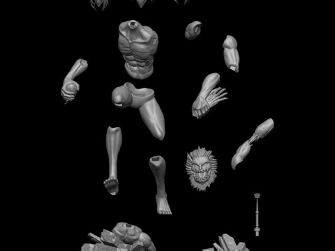 Attack Titan VS Jaw titan 3D print model 3D Baskı Modeli
