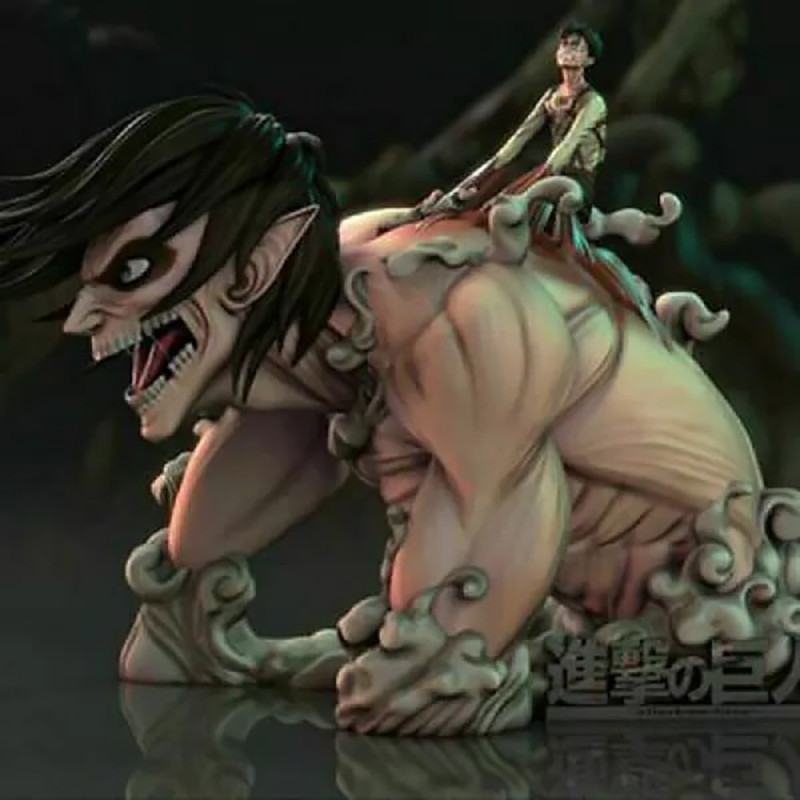 Attack on titan -Eren Miniatures Ready to Print 3D Baskı Modeli .c4d .max .obj .3ds .fbx .stl .blend 