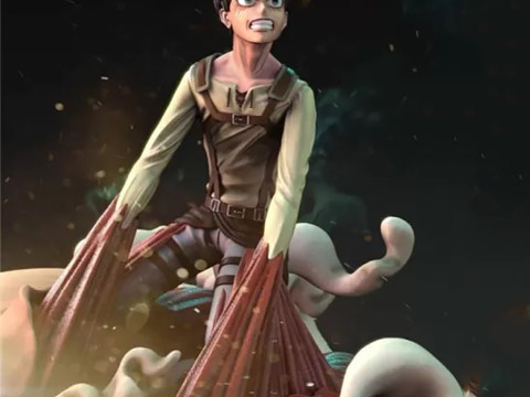 Attack on titan -Eren Miniatures Ready to Print 3D Baskı Modeli