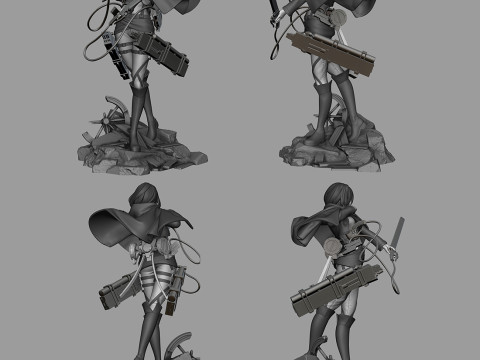 Mikasa Ackerman Attack on Titan Ready to Print 3D Print Model