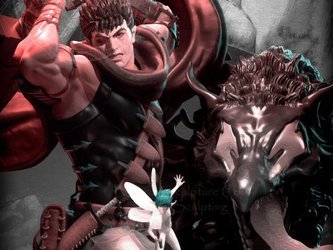 Guts Berserk Statue Ready to Print 3D Print Model