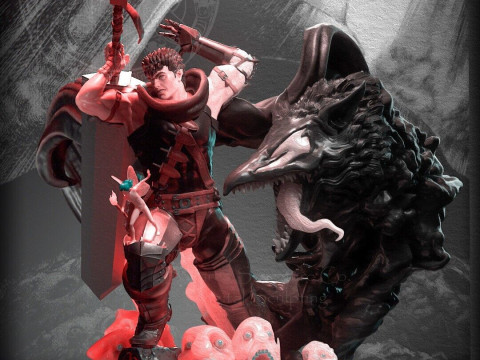 Guts Berserk Statue Ready to Print 3D Print Model