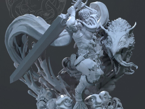 Guts Berserk Statue Ready to Print 3D Print Model