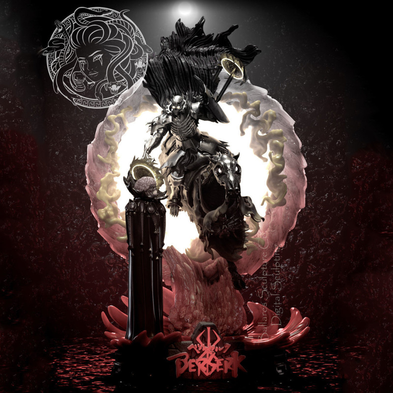 Berserk skull knight Ready to Print 3D-Druckmodell .c4d .max .obj .3ds .fbx .stl .blend 
