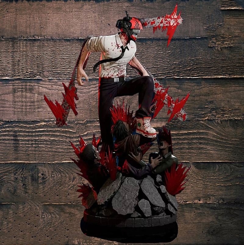 Chainsaw Man Anime Ready to Print Modèles 3D en vedette .c4d .max .obj .3ds .fbx .stl .blend 