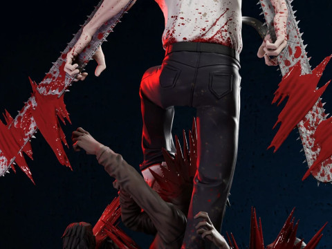 Chainsaw Man Anime Ready to Print Modèles 3D en vedette