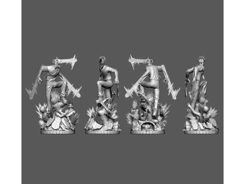 Chainsaw Man Anime Ready to Print Modèles 3D en vedette