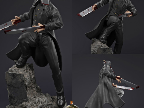 Katana Man from Chainsaw Man 3D print model 3D प्रिंट मॉडल