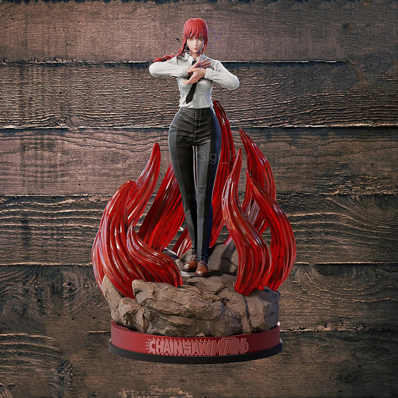 Makima from Chainsaw Man 3D print model 3Dプリントモデル .c4d .max .obj .3ds .fbx .stl .blend 