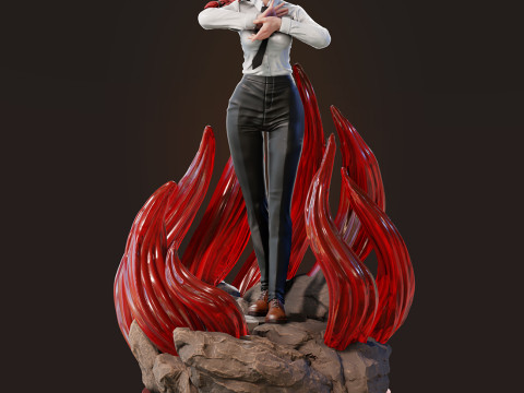 Makima from Chainsaw Man 3D print model 3Dプリントモデル