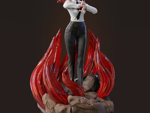 Makima from Chainsaw Man 3D print model 3Dプリントモデル