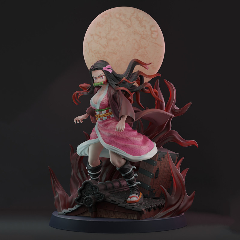 Demon slayer Nezuko divide and full version 3D print model 3D Print Model .c4d .max .obj .3ds .fbx .stl .blend 