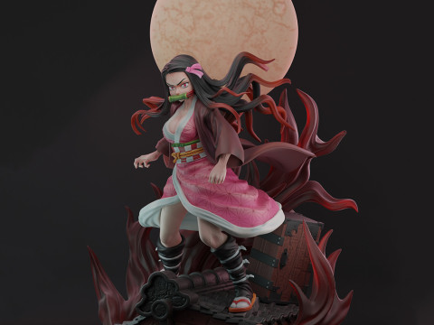 Demon slayer Nezuko divide and full version 3D print model 3D Принт Модель