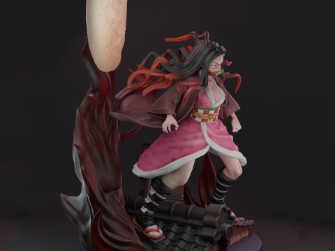 Demon slayer Nezuko divide and full version 3D print model 3D Print Model