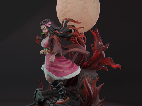 Demon slayer Nezuko divide and full version 3D print model 3D Print Model