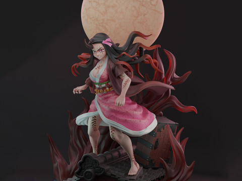 Demon slayer Nezuko divide and full version 3D print model 3D Print Model