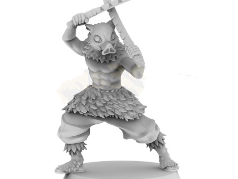 Inosuke Hashibira Demon Slayer Ready to Print 3D-Druckmodell
