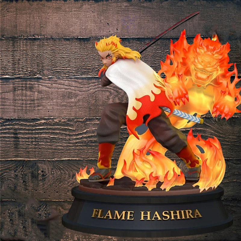 Demon Slayer - Kyojuro Rengoku 3D print model 3D 프린트 모델 .c4d .max .obj .3ds .fbx .stl .blend 