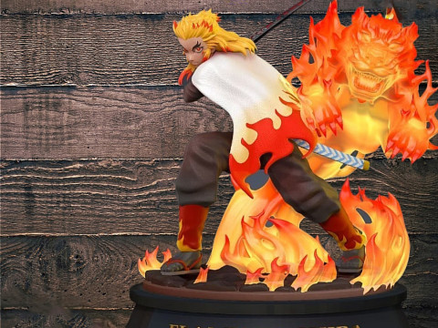 Demon Slayer - Kyojuro Rengoku 3D print model 3D Принт Модель