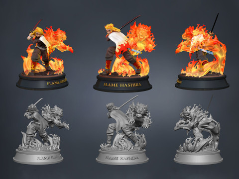 Demon Slayer - Kyojuro Rengoku 3D print model 3D 프린트 모델