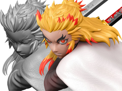 Demon Slayer - Kyojuro Rengoku 3D print model 3D 프린트 모델