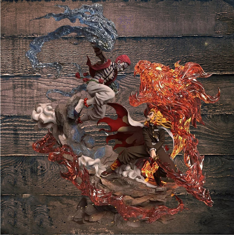 Hero Belief Studio Rengoku vs Akaza Ready to Print 3Dプリントモデル .c4d .max .obj .3ds .fbx .stl .blend 
