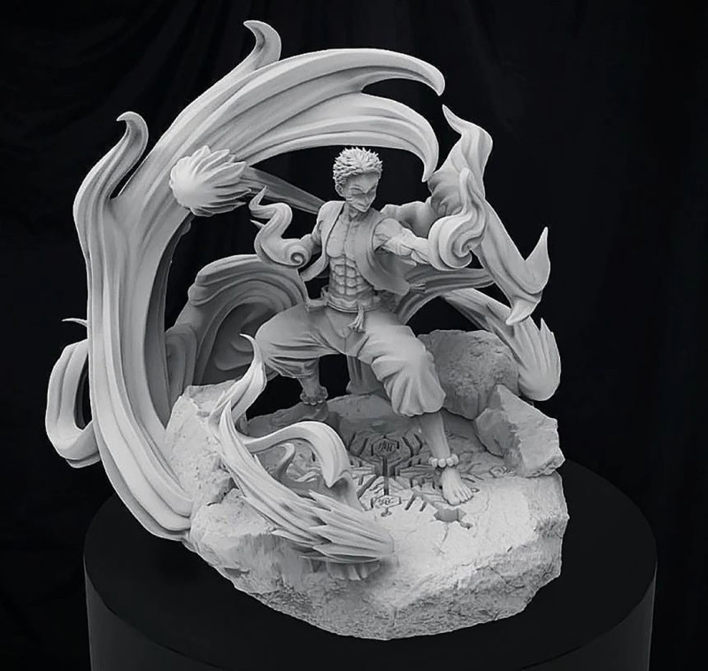 Akaza Demon Slayer Ready to Print Model Cetak 3D .c4d .max .obj .3ds .fbx .stl .blend 