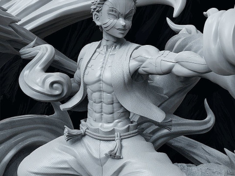Akaza Demon Slayer Ready to Print Model Cetak 3D