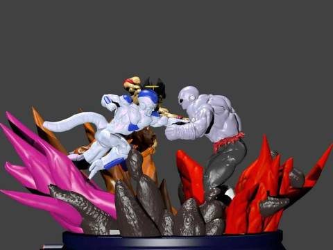 Jiren vs Goku and Frieza Statue Ready to Print 3D 打印模型
