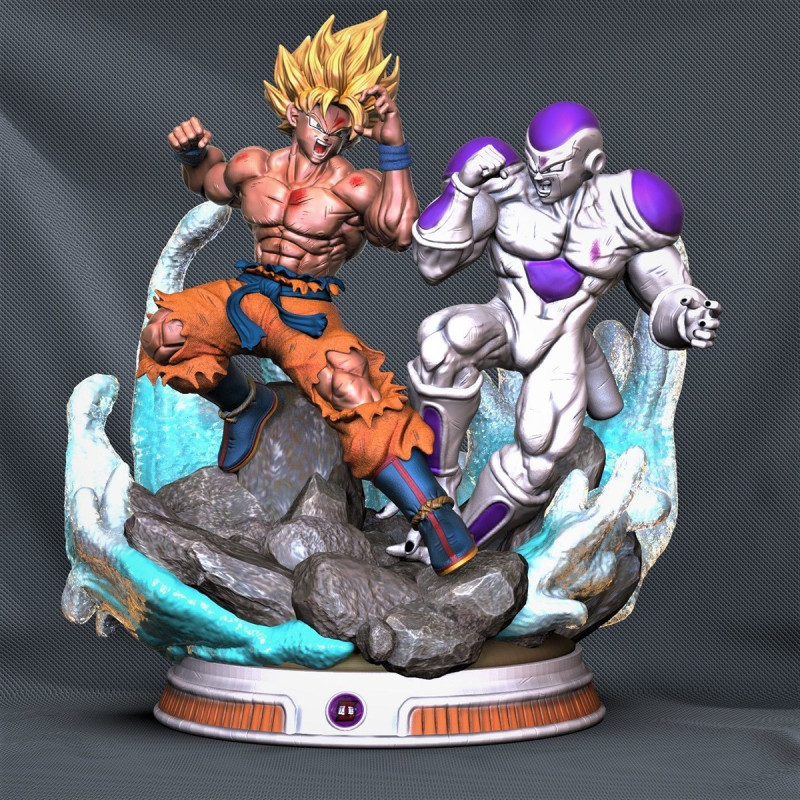 Goku Vs Freezer Ready to Print 3D प्रिंट मॉडल .c4d .max .obj .3ds .fbx .stl .blend 