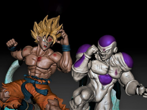 Goku Vs Freezer Ready to Print 3D प्रिंट मॉडल