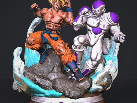 Goku Vs Freezer Ready to Print 3D प्रिंट मॉडल