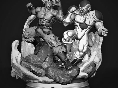 Goku Vs Freezer Ready to Print 3D प्रिंट मॉडल