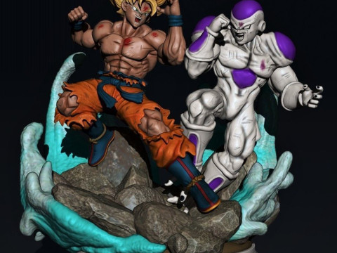 Goku Vs Freezer Ready to Print 3D प्रिंट मॉडल