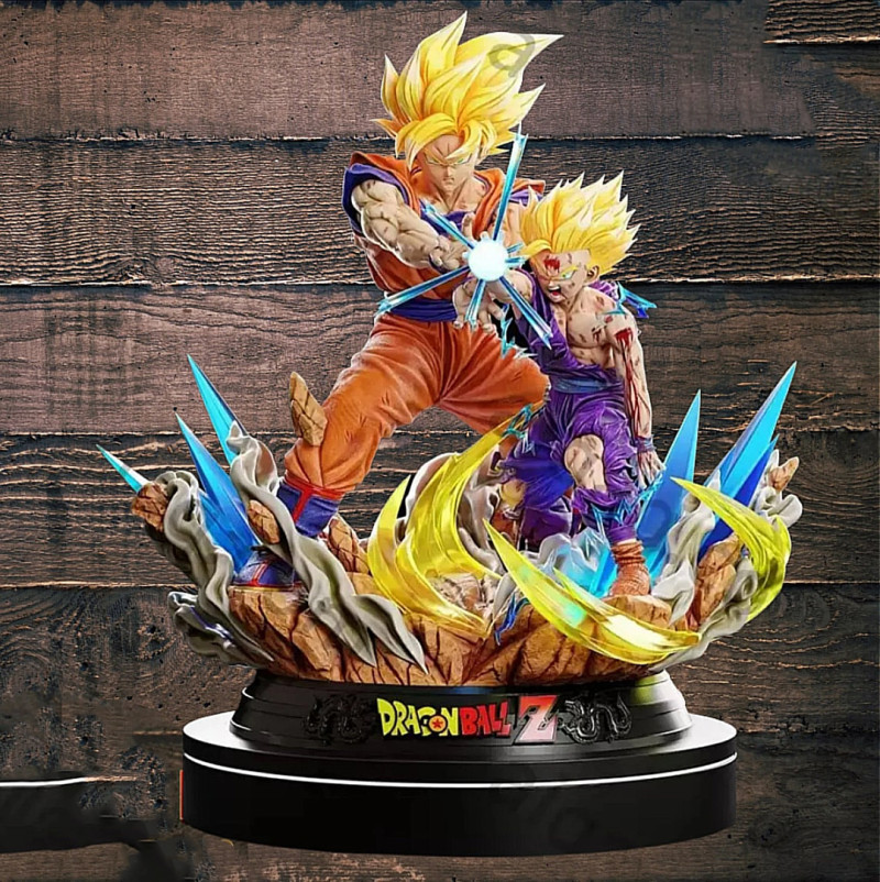 Goku and Gohan Father and Son Kamehameha Ready to Print 3D Print Model .c4d .max .obj .3ds .fbx .stl .blend 