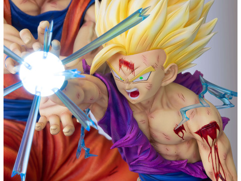Goku and Gohan Father and Son Kamehameha Ready to Print 3D Print Model