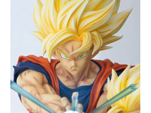 Goku and Gohan Father and Son Kamehameha Ready to Print 3D Print Model