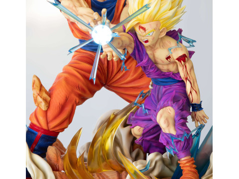 Goku and Gohan Father and Son Kamehameha Ready to Print 3D Print Model