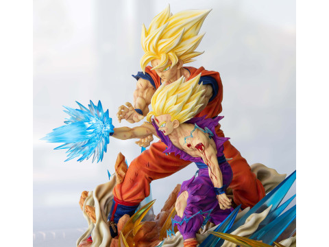 Goku and Gohan Father and Son Kamehameha Ready to Print 3D Print Model