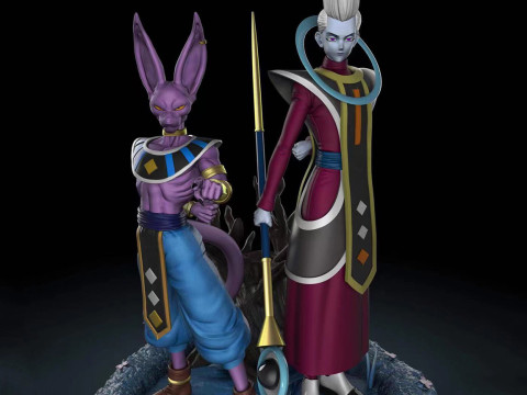 Transcendent Studios - Beerus Whis Dragon Ball Ready to Print 3D Принт Модель