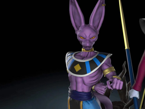Transcendent Studios - Beerus Whis Dragon Ball Ready to Print 3D Print Model