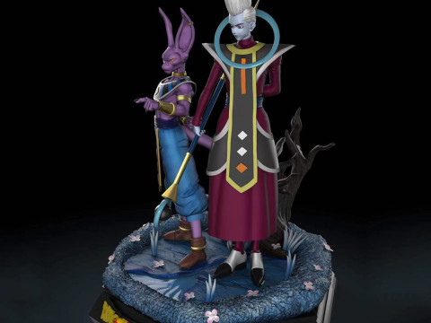 Transcendent Studios - Beerus Whis Dragon Ball Ready to Print 3D Print Model