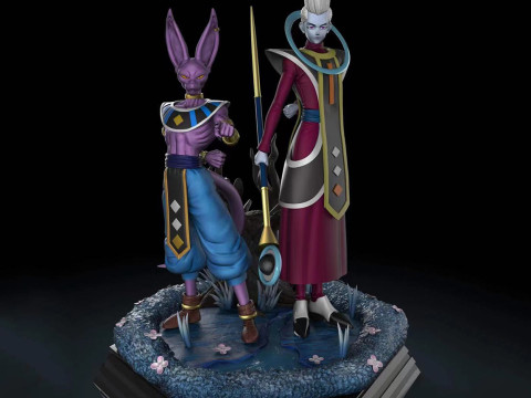 Transcendent Studios - Beerus Whis Dragon Ball Ready to Print 3D Print Model