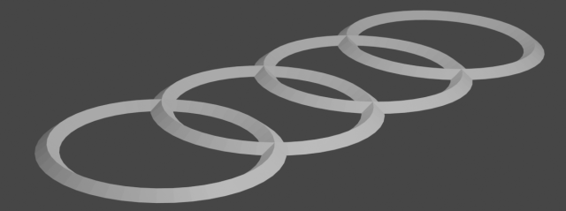 Audi Logo Modèle 3D .c4d .max .obj .3ds .fbx .stl .blend 