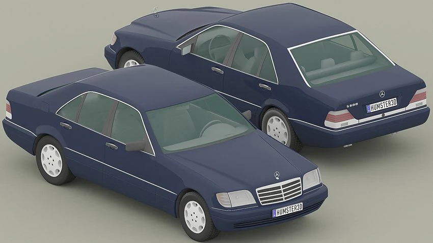 Mercedes Old 3D Model .c4d .max .obj .3ds .fbx .stl .blend 
