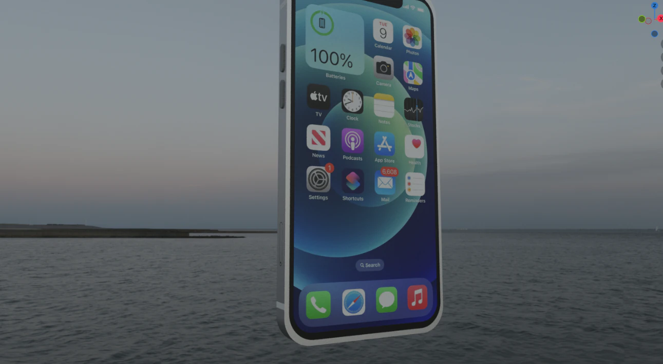 IPhone 12 Mini White 3D Model .c4d .max .obj .3ds .fbx .stl .blend 
