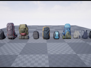 Bag Backpack Collection Modelo 3D