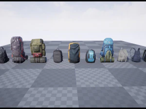 Bag Backpack Collection 3D Model