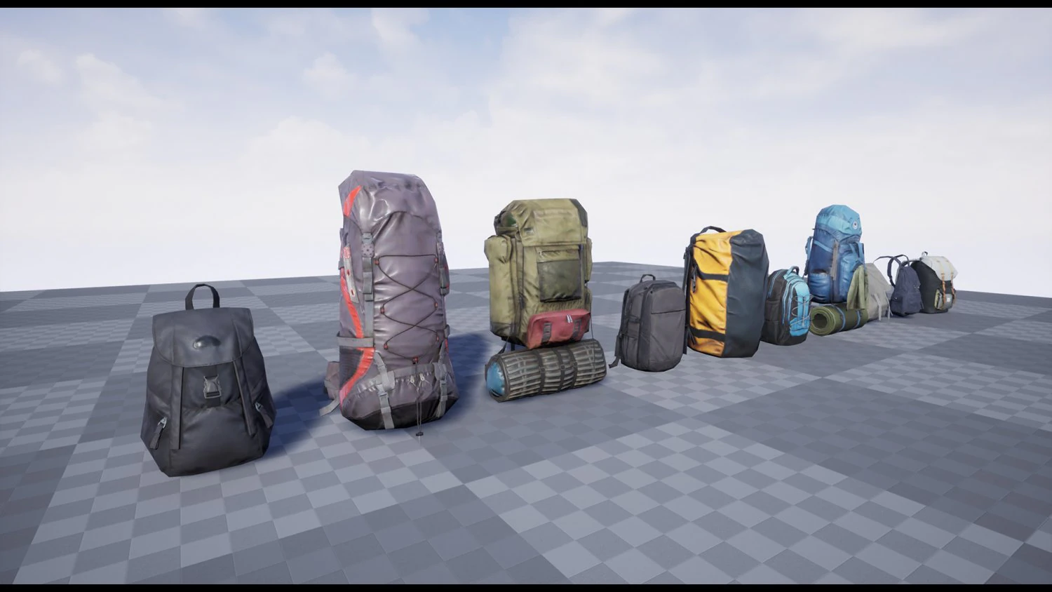Bag Backpack Collection 3D Model .c4d .max .obj .3ds .fbx .stl .blend